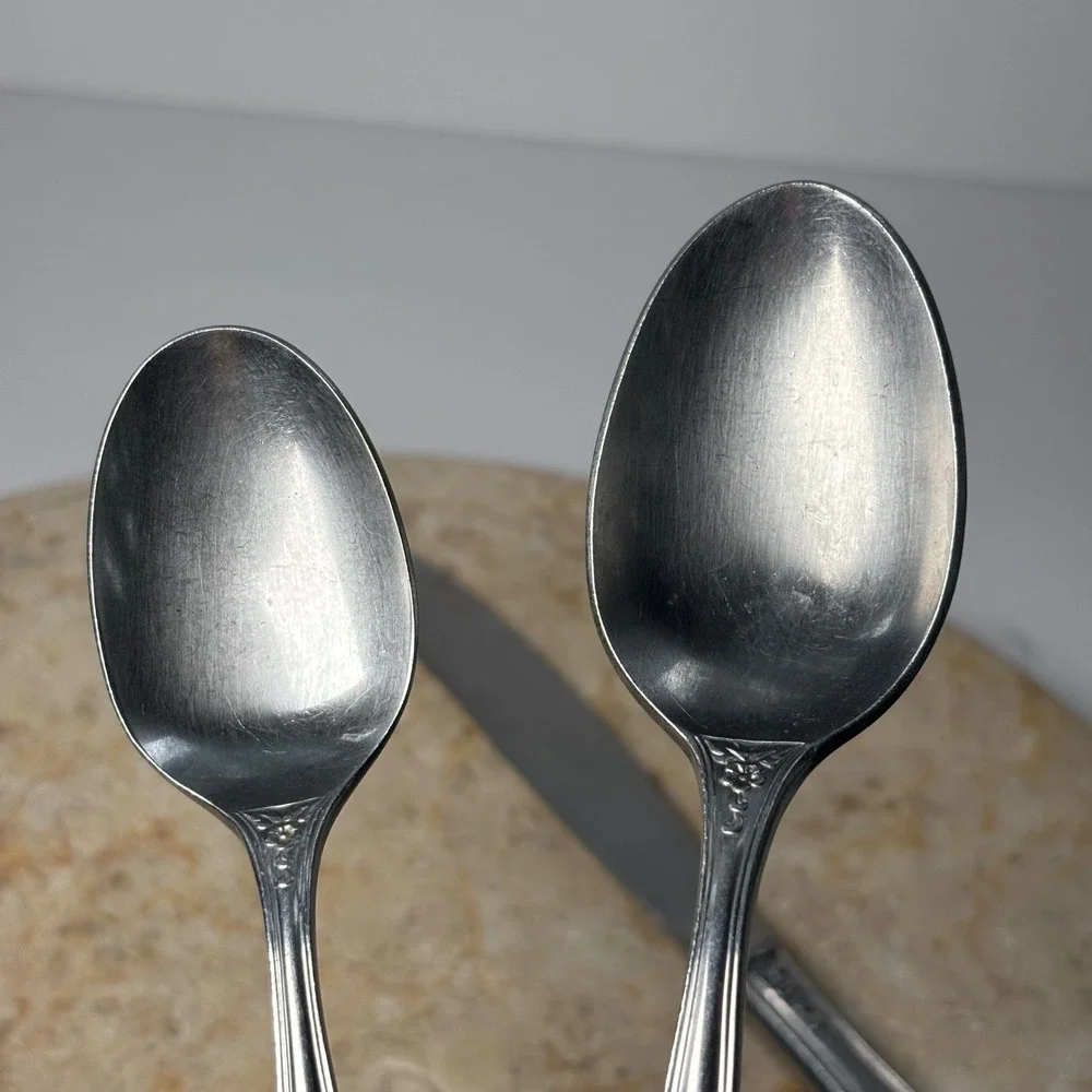 International Stainless Verona Flatware 3pc Set Silver Rose‎ Korea Knife Spoons